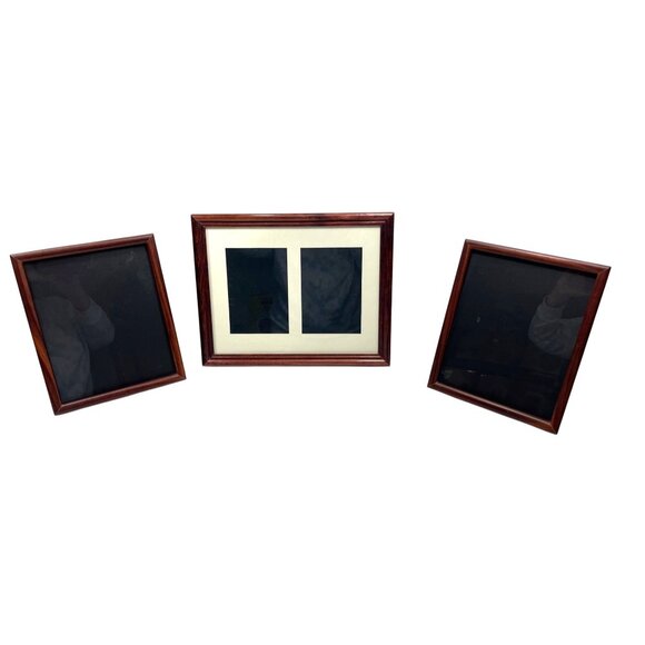 Set Of 3 Wooden Photo Frames With Glass Cover For 5x7 & 8x10 Pictures C2 - Picture 1 of 8